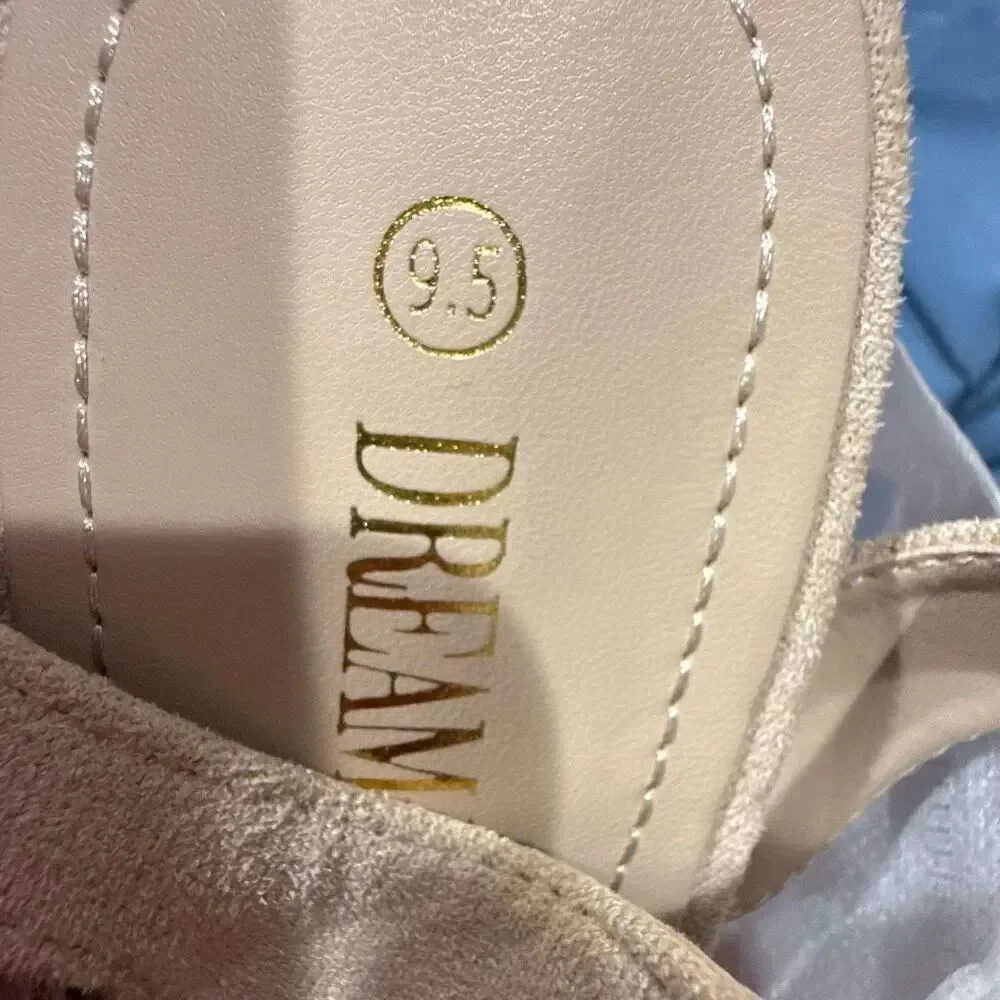 Dream Pairs Nude Suede 9.5 Open Toe Heels
